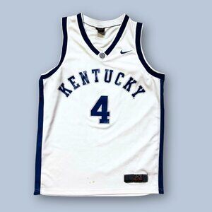 Vintage Nike Kentucky Wildcats #4 Basketball Jersey White Large